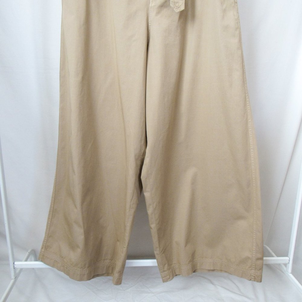 ZARA SRPLS NEW WITH TAGS Wide Leg Pants Tan Trousers Size USA 31Tall - Picture 8 of 13